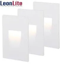 Indoor/Outdoor LED Step Light, ETL Listed, 3000K Warm White, White, Pack of 3