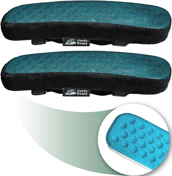 Memory Foam Armrest Pads - Office Chair armrest Pads with Cooling Gel - 