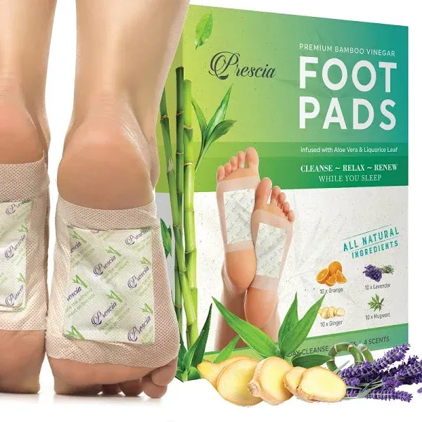 Premium Deep Cleansing Foot Pads - Natural &amp; Aromatic Herbs, 40 Pack - Ginger...