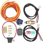 185 Degree Electric Fan Thermostat Temperature Switch 40 Amp Relay Install Kit