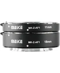 Meike MK-Z-AF1 11mm+18mm Metal Auto Focus Macro Extension Tube Adapter Ring