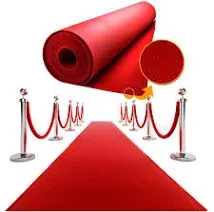 Black Carpet Runner for Party - Triple Thickness, Non-Slip Grip Dots - Felt Rug Party Decorations - Wedding Ceremony Aisle Runner, Hollywood Oscars Grammy Event Runway - 2.2x16.4 Feet