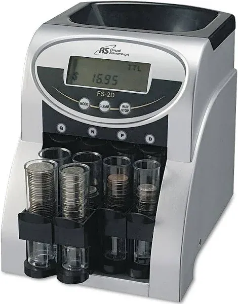 Royal Sovereign FS-2D Electric Coin Sorter - Digital Display, Simple Description