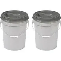 Pet Food Storage Container - 5 Gallon - Pack of 2 - Metal Handle - Airtight Lid