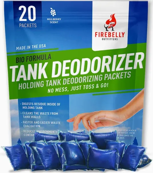 RV Holding Tank Deodorizer + Septic Tank Treatment + Cleaner - 20 Packets, Mu...