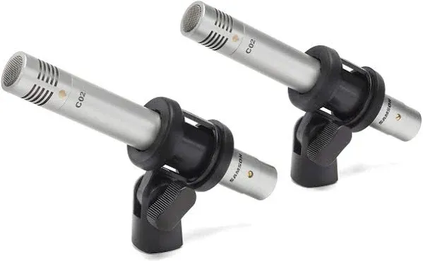 Samson C02 Matched Pair Studio Pencil Condenser Microphones with Cardioid Capsules for Instrument and Dialog Recording