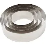 4 Piece Cake Rings for Baking Set, Stainless Steel Round Cutters for Cake Molding, Mousse, Pastries (6, 8, 10, 12 Inch)