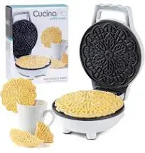 Mini Electric Pizzelle Maker Makes One Personal Tiny Sized 4 Traditional Italian Cookie in Minutes Nonstick Easy to Use Pres