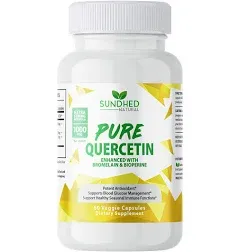 Pure Quercetin with Bromelain and Bioperine - Antioxidant Support, Extra Strong Formula with 1000mg, 1-Month Supply