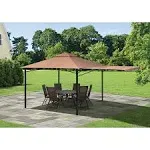 ShelterLogic 11 x 11 in. Redwood Gazebo with Square Tube Brow Frame & Awning Brown