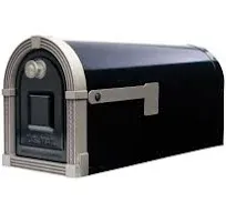 Architectural Mailboxes Post Mount Mailbox Galvanized Steel Black/Brushed Nickel