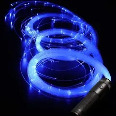 Fiber Pixel Whip Light, Red Handle Fiber Whip Optical LED Flash Rope Light Dance Props Swing Beating RaveTools 10 Colorful Light Night Club Bar Party Toys with 3D Glasses.