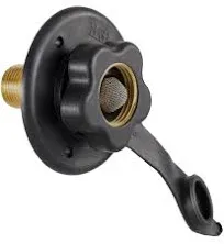 RV City Water Fill Inlet | Black | Optional Hose Elbow | Flange Brass with Ch...