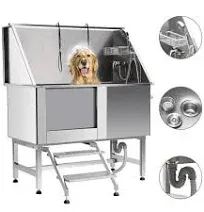 Co-z 50 Dog Grooming Bath Tub Kit Grooming Stainless Steel