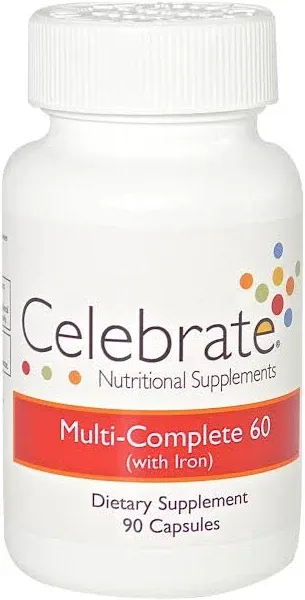 Celebrate Vitamins Multi-Complete Chewables, 60mg Iron – Daily Bariatric Multivitamin for Sleeve Gastrectomy & Gastric Bypass Surgery Patients – Essential Vitamins & Minerals - Tropical (180 Tablets)