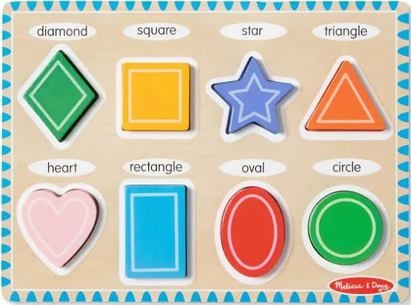 NEW 3730 MELISSA &amp; DOUG SHAPES CHUNKY PUZZLE