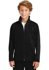 Sport Tek YST90 Youth Tricot Track Jacket - Black/Black - XS