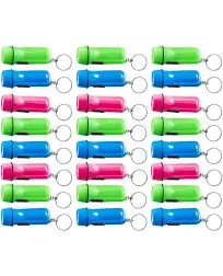 Kicko Mini Flashlight Keychain 12 Pack Assorted Colors Batteries Included Kids