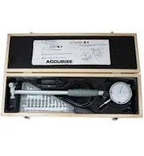 Accusize Industrial Tools 2-6 inch by 0.0001&#039;&#039; Dial Bore Gauge Set, 6&#039;&#039; Stem