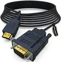 NewBEP HDMI to VGA Cable, 10Ft/3M HDMI Male to VGA Male Adapter Gold-Plated 1080P Active Video Converter Cord Support Notebook PC DVD Player Laptop TV Projector Monitor Etc