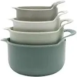 4-Piece Nesting Mixing Bowl Set - Blue Ombre - with Spouts and Handles