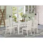 East West Furniture 7 Piece Dining Room set-Dining Table and 6 Dining Chairs