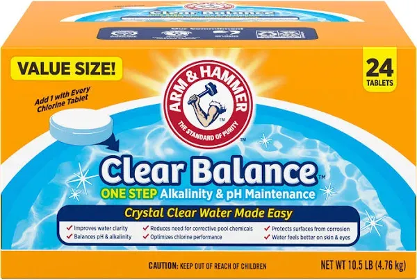 Clear Balance Swimming PoolAlkalinity Ph Maintenance Tablets White 1Pack16 Count