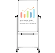 VIZ-PRO Double-sided Magnetic Mobile Whiteboard,48 x 24 Inches, Portrait Orie...