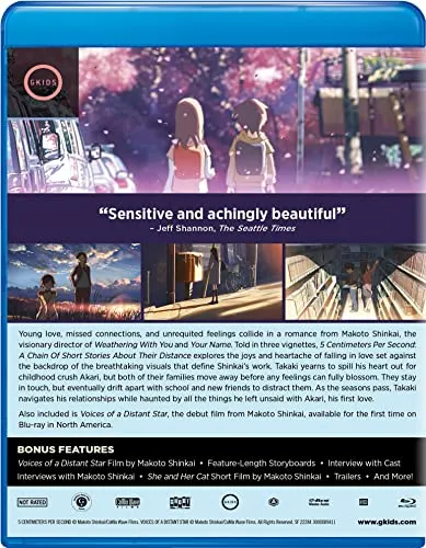 5 Centimeters Per Second (Blu-ray) Johnny Yong Bosch Erika Weinstein Tara Platt