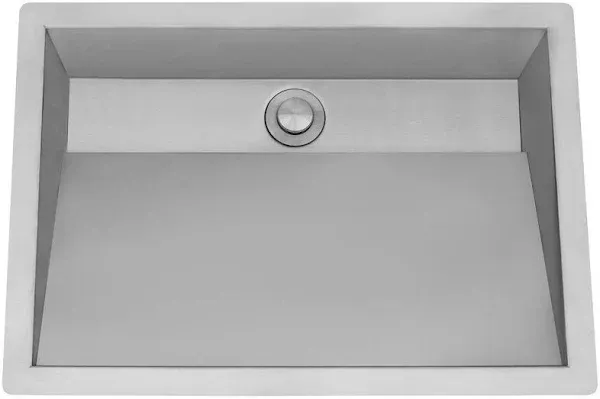 Ruvati Cresta 20 x 14 inch Brushed Stainless Steel Undermount Ramp Bathroom Sink Stainless Steel, 16, RVH6140ST