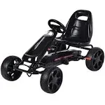 Outdoor Kids 4 Wheel Pedal Powered Riding Kart Car - Black