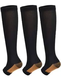 3Pairs Open Toe Toeless Compression Socks(15-20mmH<wbr/>g) for Men and Women Suppor...