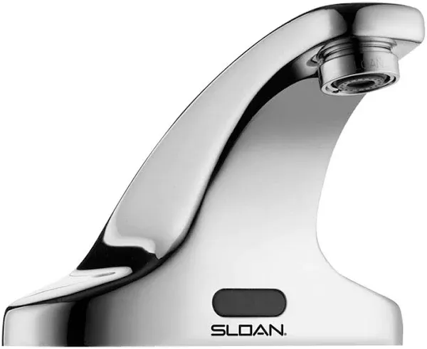 Sloan SF-2300 Sensor Activated Touch-Free Faucet, Commercial Grade with Mounting Hardware - 0.5 GPM Hardwired-Powered Deck-Mounted Mid Body, Polished Chrome Finish, 3362116