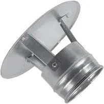 4 Inch Galvanized Steel Rain Cap - Round Roof Chimney Cap - Vent Roof Cover - Rubber Gasket for Best Fit - Moisture and Hot Air Exhaust - Metal Flue Cap