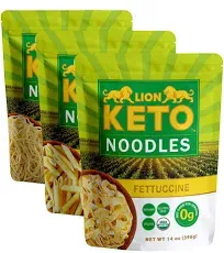 Lion Keto Noodles - | Variety Pack | Delicious Keto Pasta Angel Hair Fettuccine & Penne Zero Calorie, Gluten-Free, Paleo Organic Pre-Cooked Zero Carb