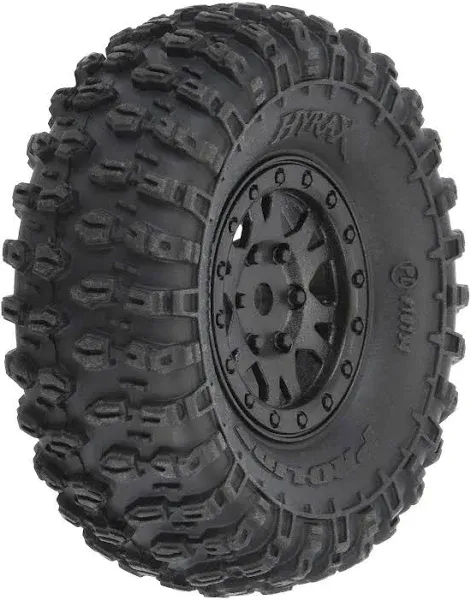 Pro-Line 1/24 Hyrax Front/Rear 1.0&#034; Tires Mounted 7mm Bead Lock Black Impulse Wh