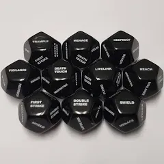 10x Deluxe 12 Sided Large Keyword & Shield Counters Compatible with Magic