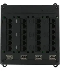 Leviton 476TM-654 Twist and Mount Patch Panel, 12 CAT 5e ports and 12 CAT 6 ports