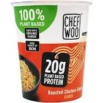 Chef Woo Roasted Chicken Ramen Cup Noodles (12 Pack), 20g of Plant-Based Protein |Vegan |Vegetarian |Halal |Kosher |Egg-Free |Dairy Free