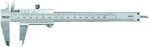 Mitutoyo 530-118 Vernier Calipers, Stainless Steel, for Inside, Outside, Depth and Step Measurements, Metric, 0"/0mm-200mm Range, +/-0.03mm Accuracy, 0.02mm Resolution, 50mm Jaw Depth