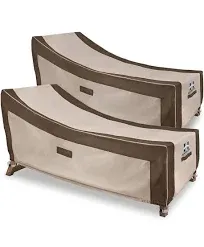 HAMLER Lounge Chair Cover, Heavy Duty Chaise Lounge Covers Outdoor Waterproof, Outdoor Furniture Covers for Patio Furniture Fits up to 86L x 36W x 32 H Inch, Brown & Beige