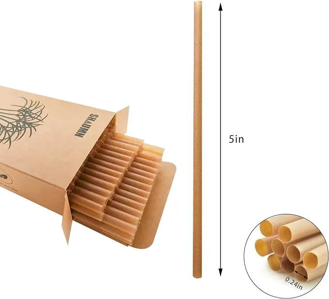 5 Inch 600pcs Biodegradable Cocktail Straws Made from Sugarcane Fiber A CompostableSturdy Drinking Straws for Hot and Cold Drinks Not Foggy Packed by 200 Count per box(3 packs)