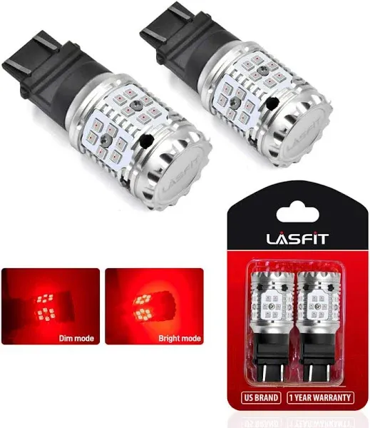 LASFIT 3157 3057 LED Brake Light Bulb Canbus Error Free Pure Red Ultra Bright 2X