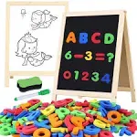 Magnetic Letter Number Easel Kids Toddlers Chalkboard Markers Alphabet Set Home