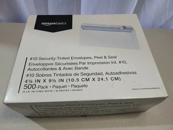 AmazonBasics Security- Tinted Peel & Seal Business Letter Envelopes