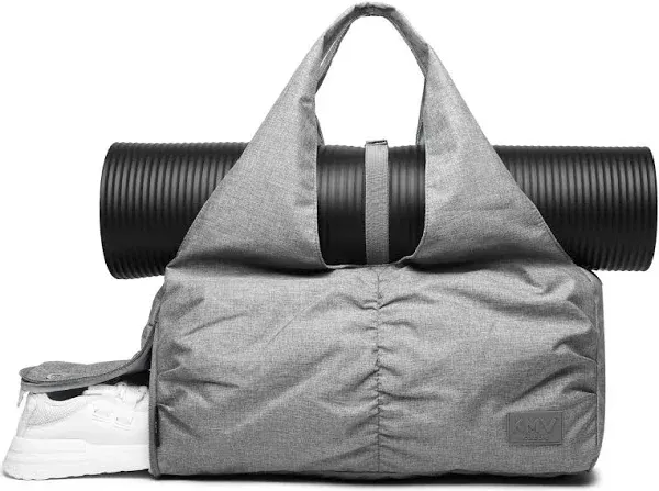 Travel Yoga Gym Bag for Women, Carrying Workout Gear, Makeup, Medium, Grey 