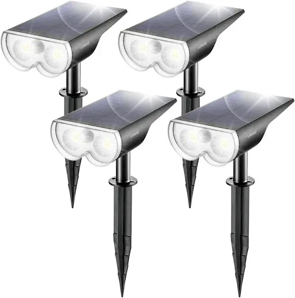 Linkind StarRay Solar Spot Lights Outdoor with Motion Sensor, IP67 Waterproof 2-in-1 Solar Landscape Spotlights, LED Solar Outdoor Lights for Garden Yard Driveway Walkway, 4 Pack, Cold White