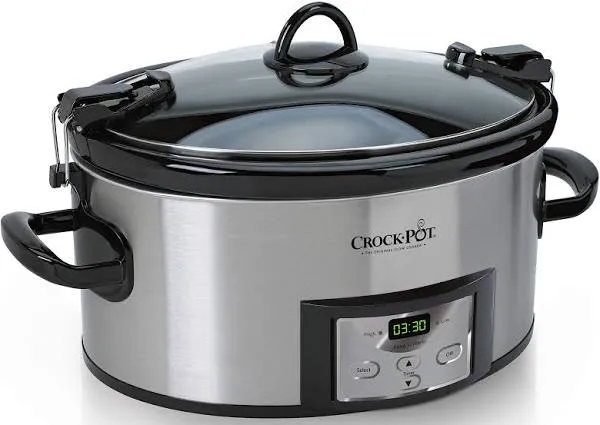 Crock-pot 6Qt Cook/Carry Programmable Slow Cooker-Digital Timer, Stainless Steel