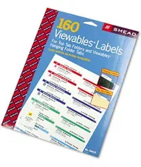 Viewable Labeling System Labels, 160/PK, White Qty:24