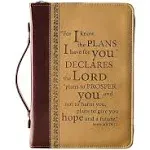 Bible Cover Classic Tan/Brown I Know The Plans Jer. 29:11